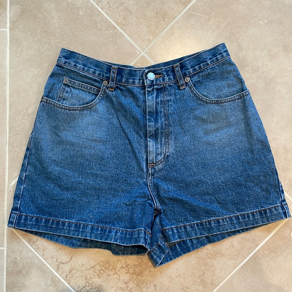 Banana Republic Jeans 8 Blue Denim Shorts High rise waist Vintage Five pocket